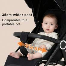 Lightweight Baby Stroller, Foldable Stroller, Widened Sunshade With Zipper, One-Touch Collection, Adjustable Backrest, Breathable Mesh, Easy To Carry, Suitable For Travel - Black - View 8