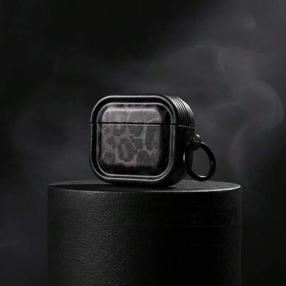 1个银纹[带黑色圆环] 简约、独特、创意、可爱、简单、素雅、男女通用、时尚、复古、性感透明3D圆环造型耳机支架，适用于 1/2/3/4/Pro/Pro2/Pro3/耳机盒