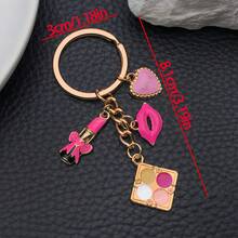 红色新款化妆盒、口红、嘴唇造型合金钥匙扣、包包挂饰、礼物、情人节小礼物 - 彩色 - 查看 6