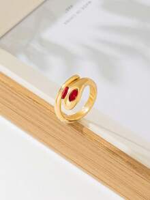 2件套时尚创意百搭加厚金属水滴蛇头手链戒指首饰套装，弹簧扣设计，适合日常搭配，嘻哈朋克街头风格，饰品 - 幾何套裝 - 查看 5