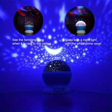 3D Rotating Star And Moon Projection Night Light, USB Powered 12-Color Mode Celestial Light, Suitable For Bedroom Decoration, Party Atmosphere, And Outdoor Stage Projection, Moon Lamp, Portable Projector, Energyefficient Light, Star Projector, Colorchanging Light, Party Planners - 粉色 - 查看 10