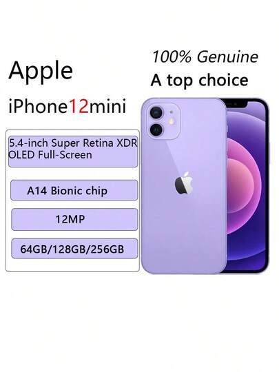  Authentic IPhone 12 Mini, 128GB/256GB/512GB, Multiple Colors Available - Refurbished Apple Phones | A14 Chip, Supports 5G, Long Battery Life (Chinese Version, No ESIM)