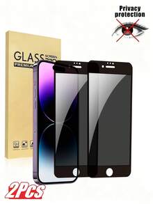 两片装，兼容 17/16 Pro Max/16 Pro/16/16 Plus/15 Pro Max/15/15 Pro/15 Plus/14 Pro Max/14 Pro/14/14 Plus/13 Pro Max/13/13 Pro/12/11，6.9 英寸防窥钢化玻璃膜，触感顺滑灵敏，兼容 防窥屏幕保护膜，手机配件，黑色边框丝网印刷防窥屏幕保护膜 - 黑色 - 查看 30