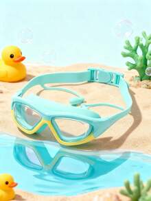 1 Piece Of Children's Anti-Fog HD Swimming Goggles, Waterproof And Anti-Fog HD Professional Diving Goggles Swimming Equipment - Silicone Earplugs Swimming Goggles, Suitable For 3-16 Years Old Children Swimming Diving Use - Multicolor - View 6