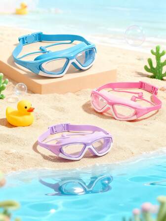 1 Piece Of Children's Anti-Fog HD Swimming Goggles, Waterproof And Anti-Fog HD Professional Diving Goggles Swimming Equipment - Silicone Earplugs Swimming Goggles, Suitable For 3-16 Years Old Children Swimming Diving Use