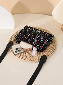 时尚荧光亮片女士手提包，简约斜挎手机包 - 彩色 - 查看 6