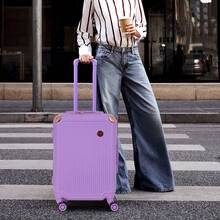 Mano 20in Bali Viaje Cabina Carry On 10kg Candado Ruedas 360 Nueva moda de 20 pulgadas rueda universal equipaje de viaje retro estilo portátil caja de tirador maleta de negocios - Morado 8166 - Ver 8