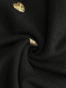 Women's Casual Loose-Fit Sweater, Round Neck Embroidered Heart Pattern, Plain Design, All-Season Wear, Fashionable & Versatile,Sequin,Elegant - Black - View 5