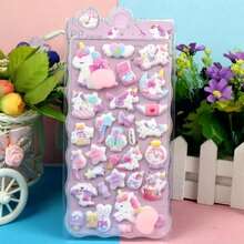 可爱柔软的立体贴纸、贴花、图案贴纸、DIY手机壳贴纸、手账贴纸、3D贴纸、封条、糖果滴落贴纸、糖果飘落贴纸、贴纸书、DIY手册等等。适合日常使用，也是儿童生日或返校礼物、贴纸收藏的绝佳选择。 - 彩色 - 查看 12