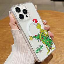 Funda para móvil con diseño del  en un árbol de Navidad, con el icónico  en un ambiente festivo. Compatible con teléfonos ,  17,  16 Pro Max,  15 Pro Max,  13 y  12. Fabricada en TPU resistente, ofrece una excelente protección contra golpes y caídas. El regalo perfecto para estas fiestas: ideal para familiares, amigos o cualquier persona que disfrute de una Navidad divertida y original. - transparente - Ver 6
