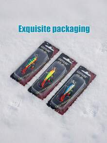 GOTURE 1个带滑动尾的冰钓饵，适用于冬季冰钓、冰钩钓，以及钓鲈鱼、黑鲈、魟鱼和角鲨。 - 彩色 - 查看 3