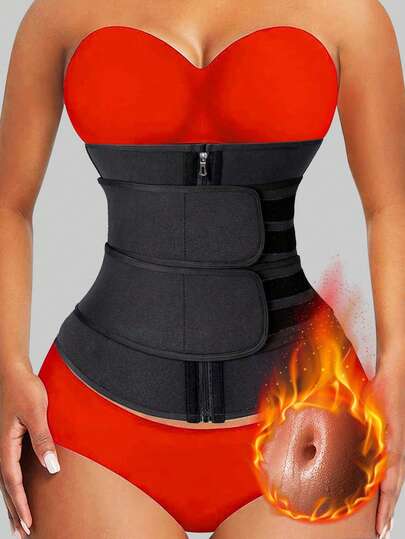 1pc Women's Sports Waist Trainer, Waist Cincher, Abdominal & Waist Shaper, Abdominal Support Belt, Waist Trimmer, Waist Trainer For Women, Waist & Abdomen Shapewear, Sauna Belt, Exercise Waist Belt, Abdominal Training Tool, Shaping Corset, Abdominal Training Waist Belt, Compression Waist Trainer, Women Abdominal Control Belt, Yoga Running Waist Trainer, Gift For Friends