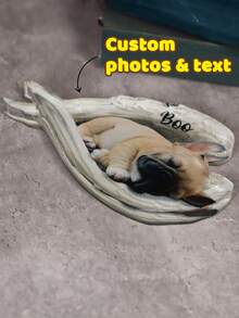 Customized Cat-Shaped Acrylic Memorial Plaque - Upload Photo - Memorial Gift For Cat Lovers - Good Night, My Friend, We'll Meet Again - Grey - View 7