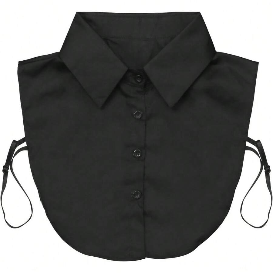 Detachable Dickey Collar Blouse For Women, Fake Half Shirts Faux False Collar For Girls Favors - Black - View 1
