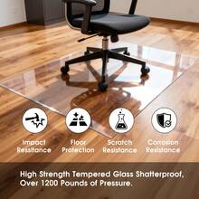 Elasticity Clear Chair Mat Transparent Protective Floor Mat For Hardwood & Tile Floors, Home & Office Rectangle Hard - Clear - View 3