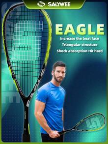 SALYWEE Squash Racket With Free Bag, Full Carbon Fibre Lightweight Squash Racquets, 12*17 String Pattern, Indoor Sports Squash Training Supplies For Men & Women, Professional Competition Sports Gear, Suitable For Intermediate Players - Multicolor - View 4