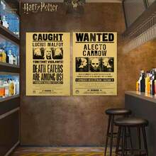 Harry Potter 7 张哈利波特海报，通缉系列，经典哈利波特电影及周边海报，日报风格，装饰画，可用于 DIY 相框背景、走廊、卧室、办公室、客厅墙面装饰 [官方授权] - 彩色 - 查看 3