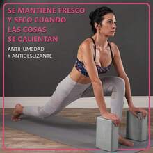 Bloques de Yoga, Bloques para Pilates con Correa de Estiramiento, Bloques de Yoga Suaves y Antideslizantes, Bloques de Ayuda para Apoyar de Yoga, Modificar Postura, Resistir a la Presión - Morado - Ver 8