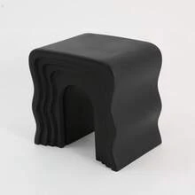 YUNRUX Mesa auxiliar creativa, mesa auxiliar para sofá, mesa de noche - Negro - Ver 5
