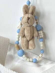 1 件珍珠熊吊饰手机挂绳，全新可爱手工腕带 DIY 配件 - 彩色 - 查看 4