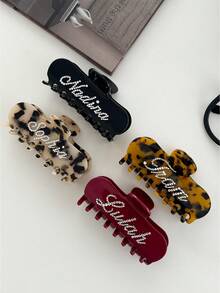 Kẹp tóc hình vuông oval khắc tên cá nhân, kẹp tóc đính đá tùy chỉnh 5 chữ cái, phụ kiện tóc có thể tùy chỉnh màu sắc, phụ kiện tóc dành cho nữ. - Nhiều màu - Xem 6