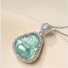 1件新款中国风不锈钢佛像吊坠项链，优雅独特的小众设计，女士适用 - 人像項鍊 - 查看 4