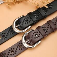 1件/2件装休闲时尚新款简约复古S形镂空太阳扣女士腰带，多种颜色可选，适合日常、派对、搭配。 - 彩色 - 查看 40