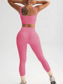 Ribbed Fitness Set - Soft Comfort And Practicality. - Pink - View 3