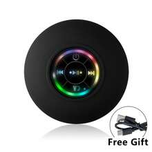 Mini Bluetooth Shower Speaker With LED Light, Portable Waterproof Design, Strong Bass, Hands-Free Speakerphone, Rechargeable Using Micro USB, Hanging Wireless Stereo For Shower, Bathroom & Home, Romantic Gift For Him Her, Perfect For Valentine's Day