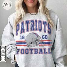 [Sporty Sweatshirt]Vintage 90s Style New England Football Sweatshirt, Retro Game Day Crewneck, Patriot State Unisex Fan Shirt, Classic Sports Gift Pullover - Xám - Xem 1