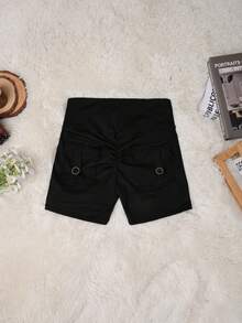 Quần short cargo cạp chun rộng kiểu Y2K, nâng mông và tạo dáng, phù hợp cho tập thể dục và thể thao, màu đen casual mùa hè. - màu đen - Xem 8