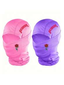 1/2/3/5pcs BackWOODS Balaclava Hat - Windproof, Dustproof, Breathable Face Mask With Letter Design - Fully Covered Neck Cover, Suitable For Cycling, Running, Skiing - , Black/White/Blue - Perfect For Cold Weather And Pollution Protection, Outdoor Sports Accessories, Sports Design, Structure, Neck Warmth, Outdoor Enthusiasts.
