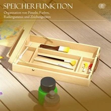 HOMCOM Tabletop Easel, Adjustable And Foldable Suitcase Easel With Handle And Storage Space, Made Of Wood For Painting And Drawing On Site.