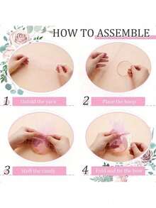 白色/粉色薄纱DIY礼品袋，婚礼回礼袋，派对回礼袋，桌面装饰，适用于婚礼招待会、新娘送礼会、主题派对 - 彩色 - 查看 8