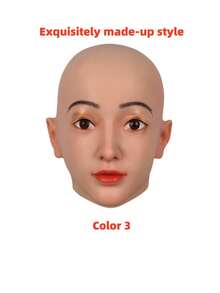 Cute Girl Cosplay Silicone Full Head Mask With Realistic Skin Texture, See-Through Vision And Audio Function, Suitable For Costume, Christmas, Halloween, Home Use, Private Party And Masquerade Ball, Unisex - Multicolor - View 5