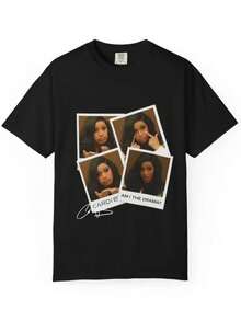 Black T-Shirt  With Popular Colors, Animal Patterns, Geometric Patterns, Tie Dye Patterns, Floral Patterns, Millennial Spicy Girl Style, Y2K Style, Basic Patterns, Floral Patterns, Loose,Fall Outfit For Women, Christmas Outfit Women,Tops,Fall Clothes For Women,Vestidos Elegantes De Mujer,Winter Clothes For Women,Niche Vitality,  Am I The Drama_ Uni T-Shirt -  Fan Tee - 黑色 - 查看 1