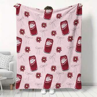 1 Comfortable Chocolate Candy Patterned Flannel Blanket, Machine Washable, Soft Flannel Comfortable Blanket, Lightweight Wool Blanket, Comfortable Air Conditioning Blanket, Home Decoration, Suitable For All Seasons, Friend Gift, Suitable For Sofa, Bed, Car, Office, Camping, Travel, Outdoor, Suitable For Giving To Family And Friends. The Perfect Gift For Son, Daughter, Grandmother, Grandfather, Father, Mother, Uncle, Aunt