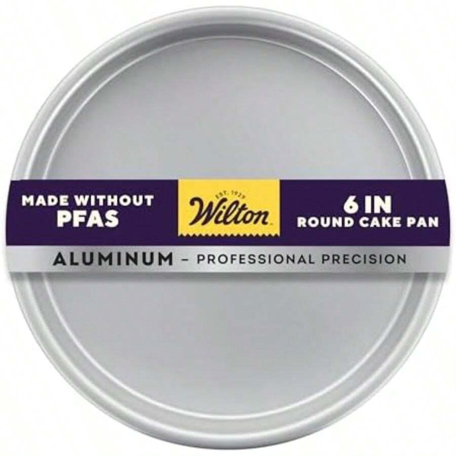 Wilton 2105-2185 Molde de aluminio redondo de 6 x 2 in. (15 x 5 cm)(6 in. (Pack of 1) Redondo de 6 pulgadas) - Multicolor - Ver 1