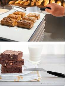 Mini Style Pancake Fruit Pan Fry Shovel Teppanyaki Beef Chop Shovel Japanese Cuisine Small Leaky Shovel Cooking Tool Japanese Cuisine Shovel Teppanyaki Stainless Steel Beef Chop Shovel Browni Tiramisu Cake Small Leaky Shovel Cooking Tool - Multicolor - View 9