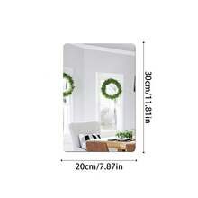 OUTANA 1pc Rectangular Acrylic Home Decor Mirror Wall Sticker, Moisture-Proof, Waterproof, Easy To Clean, Peel And Stick Wall Decor Mirror. Removable Mirror Effect Wall Art Sticker, Suitable For Living Room, Bedroom, Kitchen, Bathroom, Office, Foyer And Gym Decoration. - Multicolor - View 9