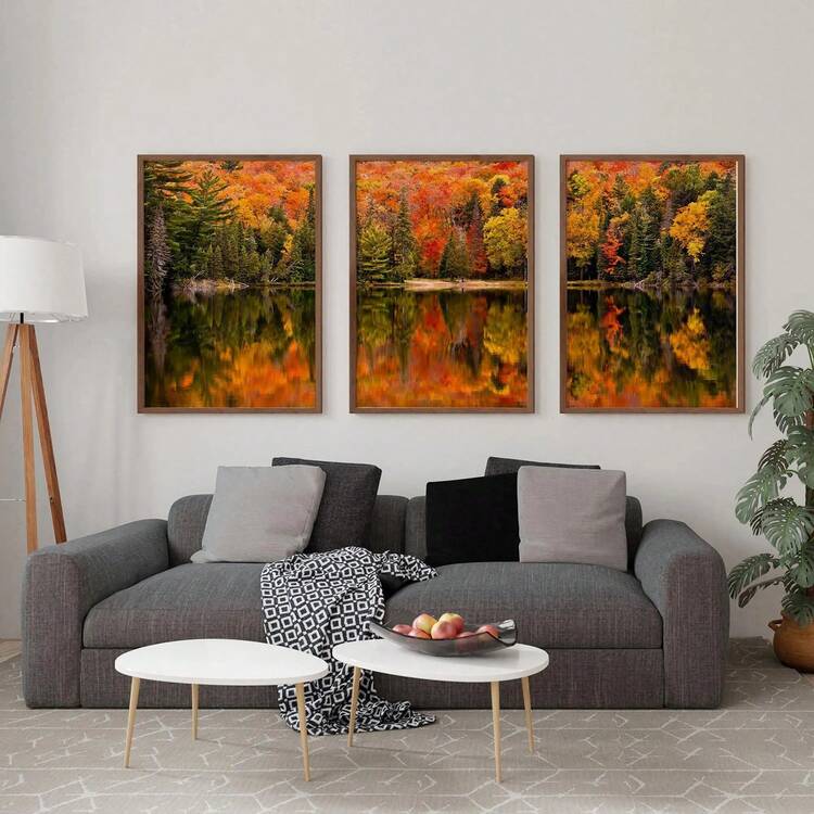 3 יחידות/סט פוסטר בד, אמנות מודרנית, יער צהוב סתיו עם שמש טבע נוף אמנות קיר, ציור שמן, מתנה אידיאלית לחדר שינה סלון מסדרון, אמנות קיר, עיצוב קיר, עיצוב סתיו, עיצוב קיר, עיצוב חדר, ללא מסגרת - ריבוי צבעים - ראה 3