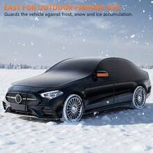 1件装汽车挡风玻璃雪罩，全覆盖，绑带固定，防强风，汽车遮阳挡雪，防雪防冻，四季通用，汽车雪罩，冰雪防护产品，适用于大多数车型，可作为节日礼物