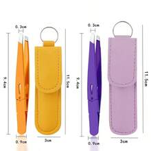 Pinzas para el vello facial, pinzas de cejas de acero inoxidable con punta inclinada para eliminar el vello, para el cuidado y arreglo de cejas y pestañas - Multicolor - Ver 5