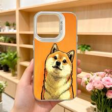 Cubierta de teléfono con diseño de perro shiba inu naranja para iPhone con texto CASETTO ideal para uso diario y regalos Aplicable a los teléfonos de la serie Apple y Galaxy - Negro - Ver 5