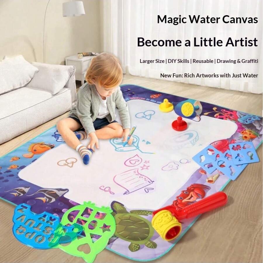 Children's Oversized Water Painting Carpet - Magical Magic Watercolor Canvas Color Writing Mat Doodle Pad - Perfect Gift For Birthday - Christmas - Gift