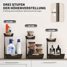 HOMCOM Kitchen Shelf, Height Adjustable Freestanding Shelf With 2 Baskets, Coffee Bar 40 X 30 X 33.5-42 - 1 - View 4