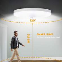 CANMEIJIA Đèn trần LED cảm biến chuyển động, phù hợp cho hành lang, phòng khách, phòng ngủ, phòng làm việc, tủ quần áo, nhà bếp, nhà kho, văn phòng, studio, cửa hàng. Chọn kích thước phù hợp dựa trên nhu cầu sử dụng của bạn. Hoạt động với nguồn điện xoay chiều 85V-265V. - Đèn trần cảm biến chuyển động LED - Xem 12