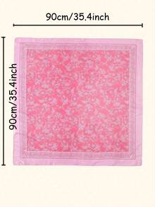 1件装女士时尚宫廷奢华几何缎面印花头巾，轻盈透气头巾