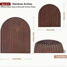 1/2 件彩虹形木质砧板，波西米亚风格木质托盘，家居厨房装饰拼盘 - 彩色 - 查看 9