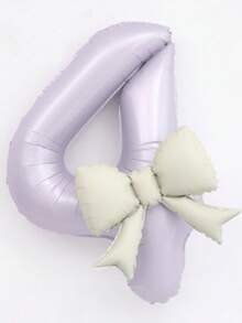 2个40英寸特大号奶油紫色数字铝箔气球，配奶油白色蝴蝶结，适合生日派对装饰、周年庆典等场合。 - 淺紫色 - 查看 17